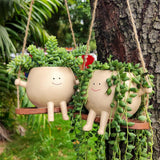 Swing Face Planter Pot Creative Hanging Resin Succulent Flower Plant Pot