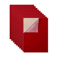 10Pcs Self-Adhesive Felt Fabric Sheets Sticky Backing Velvet Liner Red