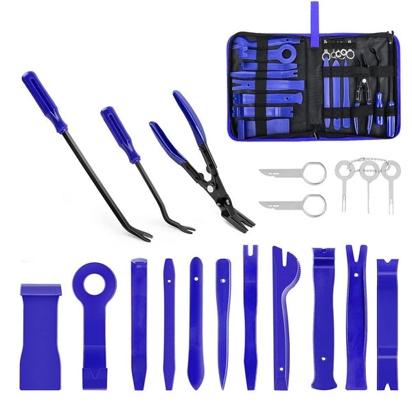 19-Piece Car Trim Removal Tool Set PP Plastic Remover with Storage Bag Blue