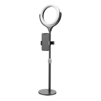 Desk Ring Light with Stand and Phone Holder for Online Meeting Live Streaming Makeup Video Recording Black