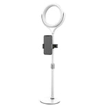 Desk Ring Light with Stand and Phone Holder for Online Meeting Live Streaming Makeup Video Recording White