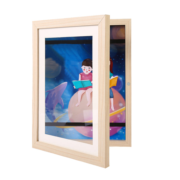 Kids Art Frame Artwork Picture Frames Drawings Artwork Display Storage Beige