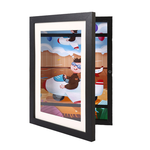 Kids Art Frame Artwork Picture Frames Drawings Artwork Display Storage Black