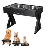 Elevated Dog Bowl  Feeder Adjustable Height Raised Stand Pet Feeder with Double Bowl