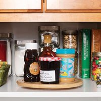 Bamboo Lazy Susan Turntable Rotating Organizer Tray Kitchen Spice Rack