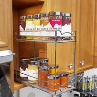 2-Tier Pull Out Spice Rack for Cabinet Slide Out Kitchen Organizer Storage Rack