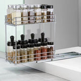 2-Tier Pull Out Spice Rack for Cabinet Slide Out Kitchen Organizer Storage Rack