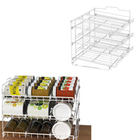 3-Tier Stackable Can Rack Organizer Kitchen Can Storage Dispenser White