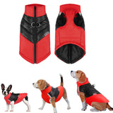 Winter Warm Pet Vest Jacket Water-resistant Reflective Padded Coat Puppy Dog Clothes Red