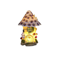 Solar Fairy Mushroom House Decorations Garden Statue Lawn Yard Patio Ornaments