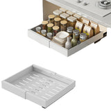 Expandable Pull Out Cabinet Organizer Sliding Drawers for Kitchen Bathroom Cabinet White