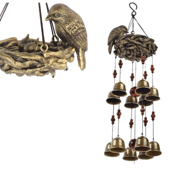 Bird Nest Wind Chime Hanging Decoration for Garden Backyard Church