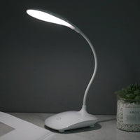 Touch Control LED Desk Lamp with Flexible Gooseneck 3 Level Adjustable Table Lamp for Dorm Study Office Bedroom