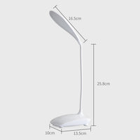 Touch Control LED Desk Lamp with Flexible Gooseneck 3 Level Adjustable Table Lamp for Dorm Study Office Bedroom