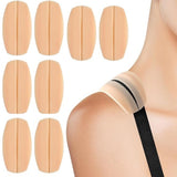 4 Pairs of Silicone Under Bra Strap Pads Cushions Holder Non-slip Soft Shoulder Pads Nude