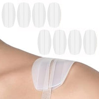 4 Pairs of Silicone Under Bra Strap Pads Cushions Holder Non-slip Soft Shoulder Pads White