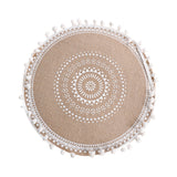 Set of 4Pcs Jute Woven Coaster Round Placemat Kitchen Dining Table Decor Style 1