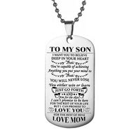 2Pcs MOM To Son Daughter Inspirational Necklace Inspirational Message Pendant Gifts