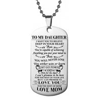 2Pcs MOM To Son Daughter Inspirational Necklace Inspirational Message Pendant Gifts