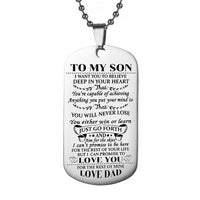 2Pcs DAD To Son Daughter Inspirational Necklace Inspirational Message Pendant Gift