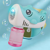 Kids 12-Hole Bubble Machine Cartoon Dolphin Leakproof Automatic Bubble Making Toy Blue