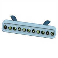 Car Front Phone Number Plate Multifunctional Temporary Parking Number Card for Car Trucks Blue