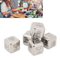 5Pcs Food Decision Dice 30 Food Patterns Exciting Meal Planner Metal Dice for Couples Dating Night