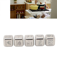 5Pcs Food Decision Dice 30 Food Patterns Exciting Meal Planner Metal Dice for Couples Dating Night