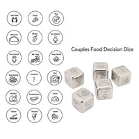 5Pcs Food Decision Dice 30 Food Patterns Exciting Meal Planner Metal Dice for Couples Dating Night