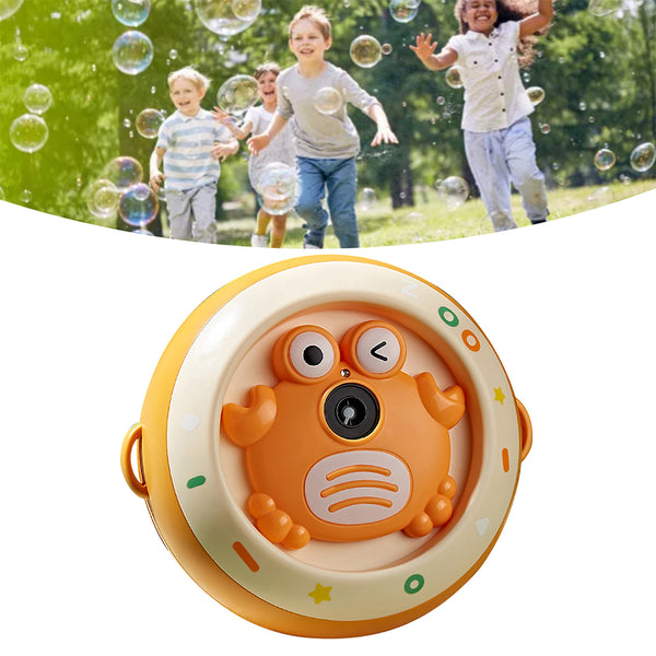 Electric Bubble Blower Machine Portable Crab Bubble Maker Toy Orange