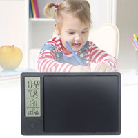 Electronic Writing Board Multifunctional Calendar Drawing Tablet with Digital Clock Black