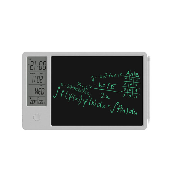 Electronic Writing Board Multifunctional Calendar Drawing Tablet with Digital Clock White