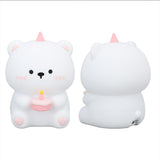 Cute Bear Silicone Night Light for Kids 3 Level Dimmable Nursery Night Light Rechargeable