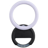 Portable Selfie Fill Light Mini Rotating Clip-On Ring Light for Cell Phone Laptop Photography Black