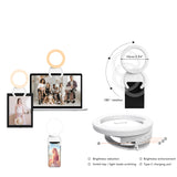 Portable Selfie Fill Light Mini Rotating Clip-On Ring Light for Cell Phone Laptop Photography Pink