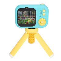 48MP Dual Lens Digital Camera with Tripod Kids Selfie Video Camera Blue