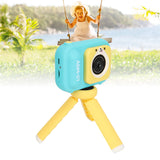 48MP Dual Lens Digital Camera with Tripod Kids Selfie Video Camera Blue