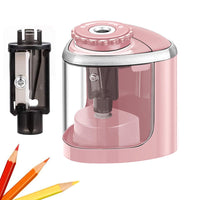 Electric Pencil Sharpener Automatic Fast Sharpener Battery Operated Pink