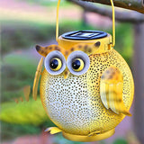 Owl Hanging Solar Lanterns Lights Outdoor Hollowed-Out Light Decorative Lights Patio Yard Decor