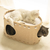 Cat Cave Beds Scratch Resistant Pet Cat House Foldable Cat Tunnel Toy Camel