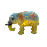 Animal Table Lamp Stained Painting Glass-Like Night Light Resin Home Bedroom Decoration Elephant Style