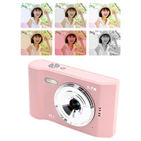 48MP HD Retro Digital Camera with 32G Memory Card 1080P Kids Student Camera Pink