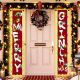 2-in-1 Door Banner Christmas Decor with LED Lights Merry Christmas Welcome Sign Style 2