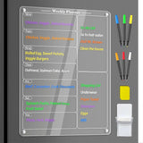 Magnetic Acrylic Weekly Calendar for Fridge Clear Dry Erase Planner Board Set Style 1