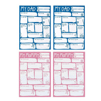 4Pcs Fill in Blanks Greeting Birthday Card Father's Day Mother's Day Cards