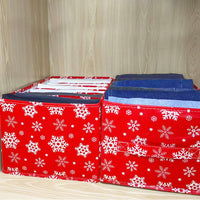 3Pcs Christmas Style Clothes Storage Box Foldable Compartment Clothing Container for Pants Underwear Socks