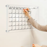 Acrylic Dry Erase Board Wall-Mounted Weekly Planner Calendar Memo Whiteboad