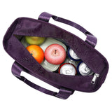 Insulated Lunch Bag Leakproof Lunch Tote Bag with Removable Shoulder Strap for Work Picnic Hiking Purple