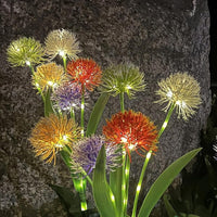 2Pcs 5-Head Solar Dandelion Light Outdoor Flower Garden Decorative Light Landscape Sidewalk Yard Decor