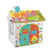 DIY Cardboard House Kids Art and Craft for Fun Coloring Painting Drawing Doodling Style 1